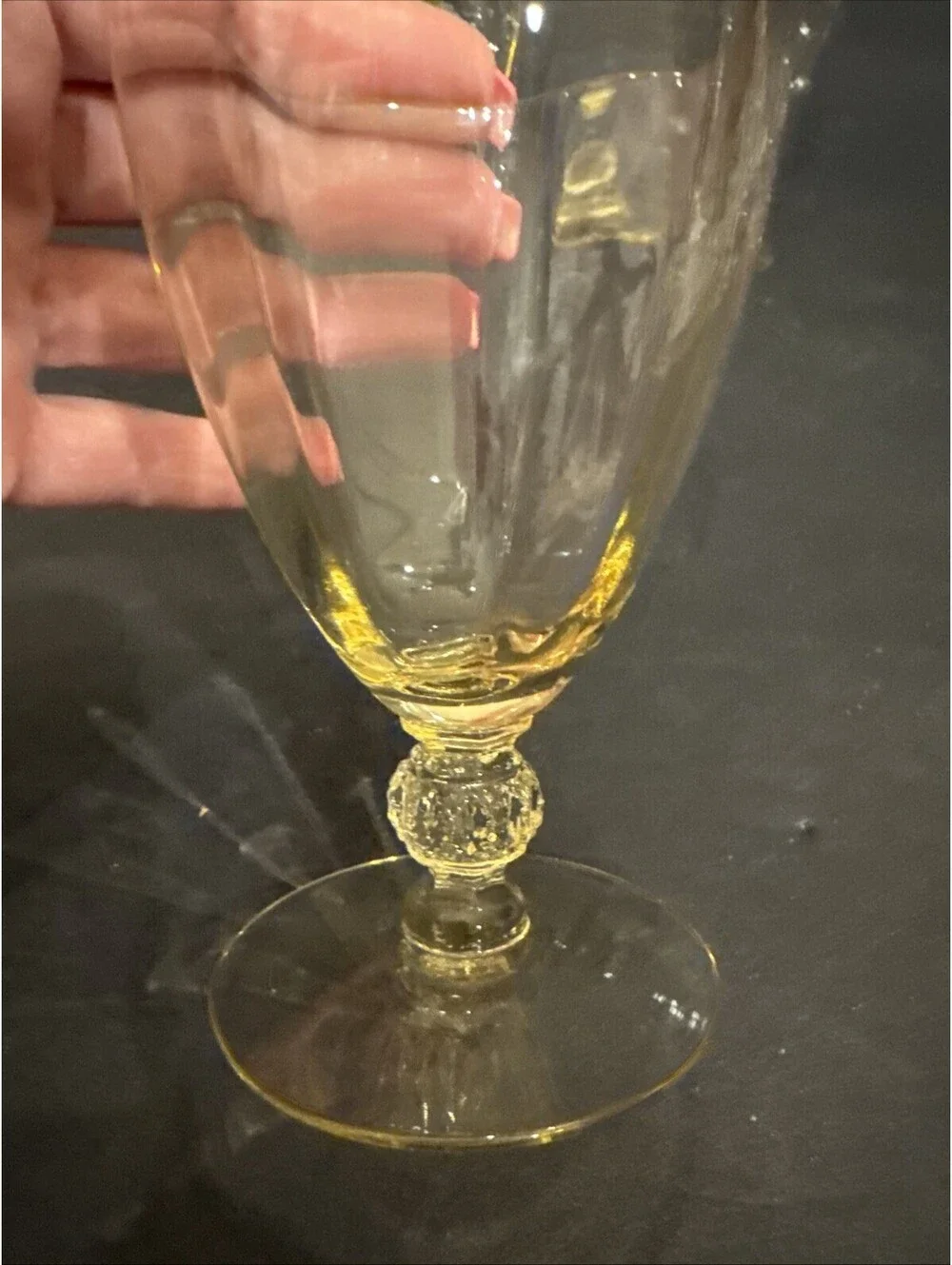 Cambridge Aurora (3) Mandarin Gold Yellow Wine Cordial Glasses 4 1/8” H X 2 5/8”